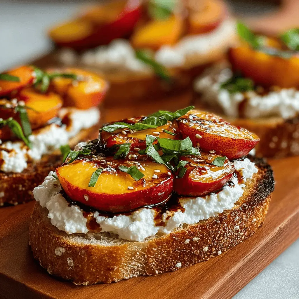 Best Peach Bruschetta With Whipped Ricotta and Turkey Bacon Delight