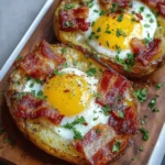 Double Baked Bacon + Egg Potatoes