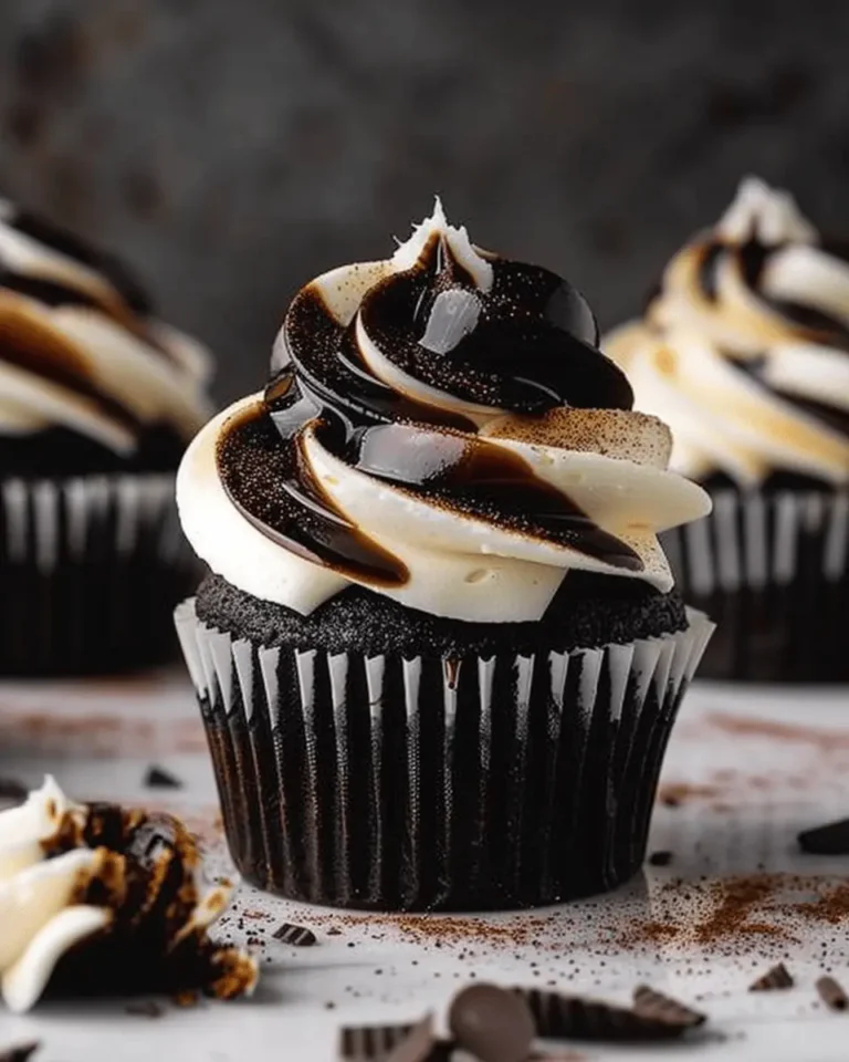 MARBLE BLACK AND WHITE CUPCAKE RECIPE