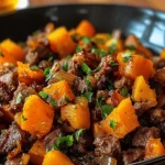 Savory Beef and Sweet Potato Hash