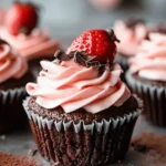 Nutella Stuffed Strawberry Chocolate Cupcakes