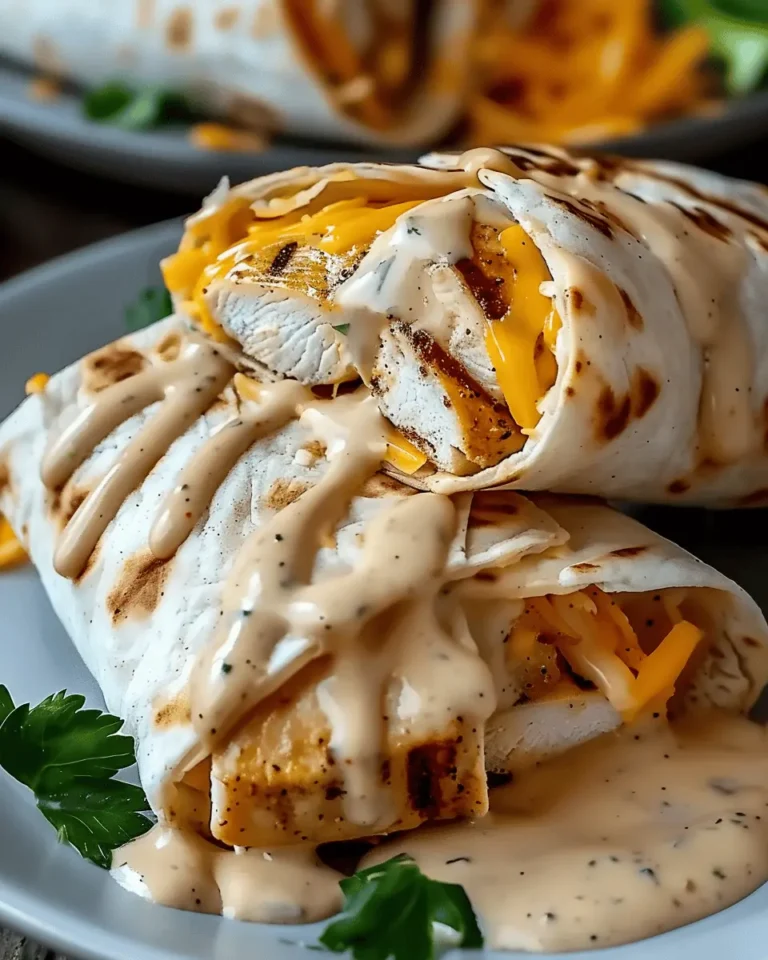 Cheesy Garlic Chicken Wraps