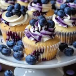 White chocolate blueberry cheesecake cupcakes