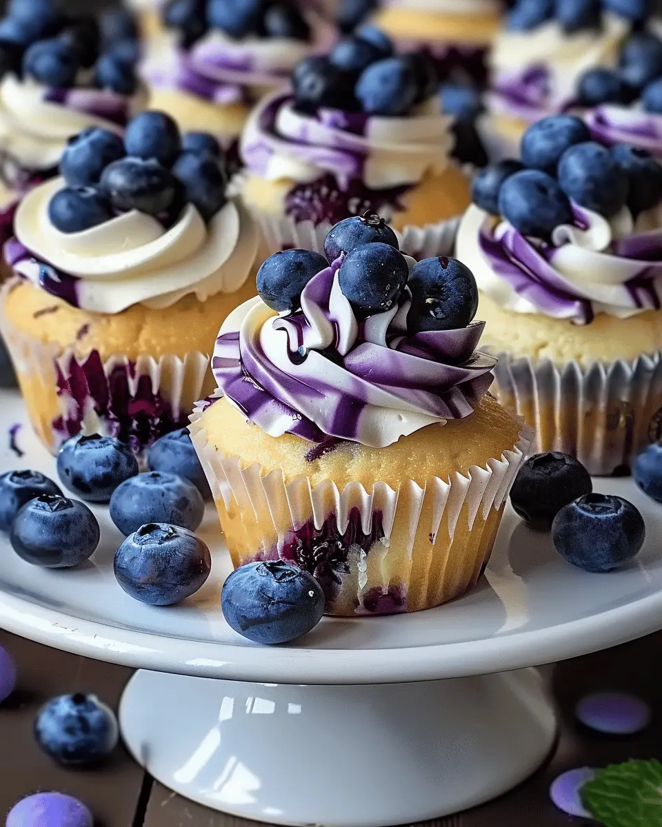 White chocolate blueberry cheesecake cupcakes
