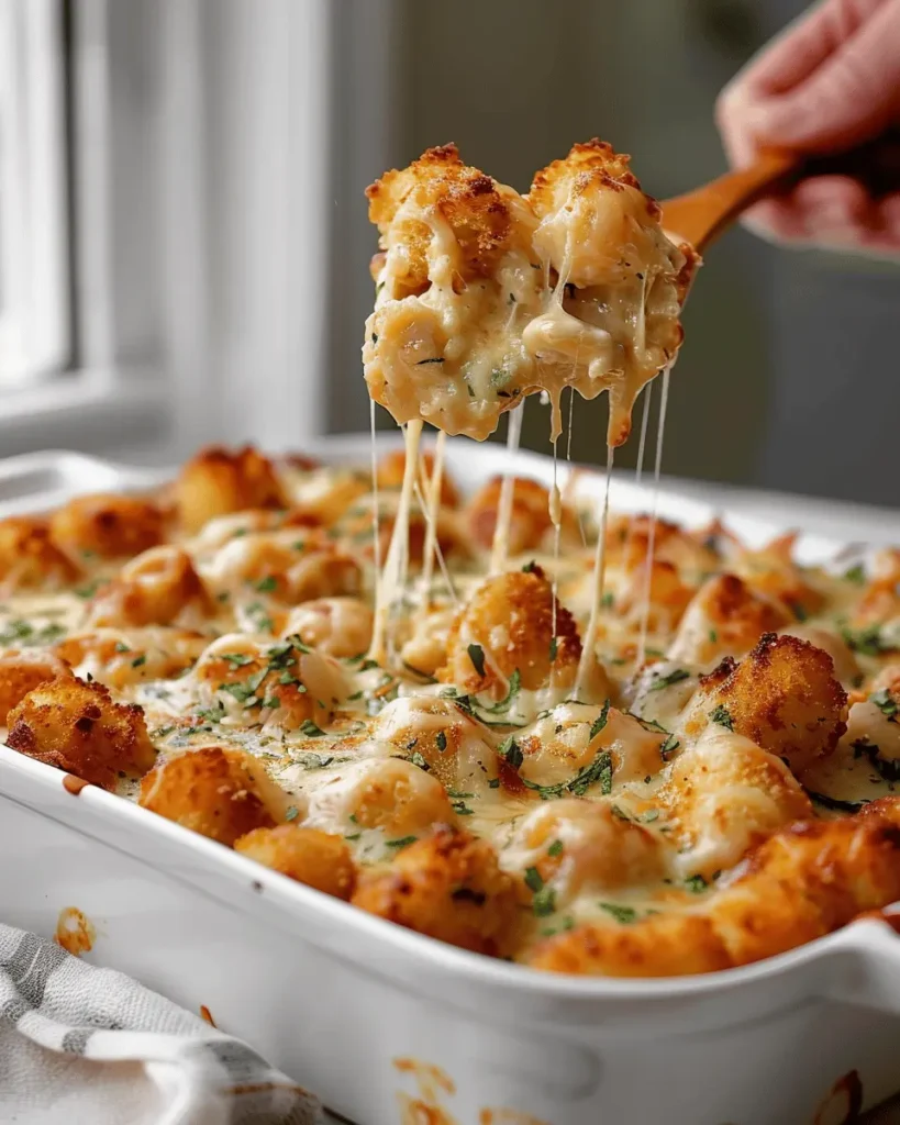 Irresistible Chicken Alfredo Tater Tot Casserole in 35 Minutes