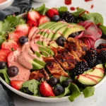 Blackened Chicken Avocado Berry Salad (Paleo, Whole30, AIP)