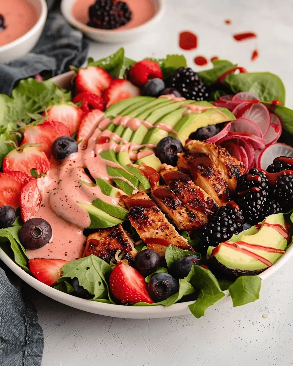Blackened Chicken Avocado Berry Salad: Easy Paleo Delight