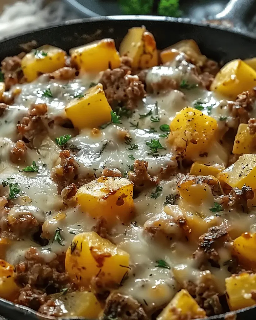 One-Pan Cheesy Meat & Potato Skillet