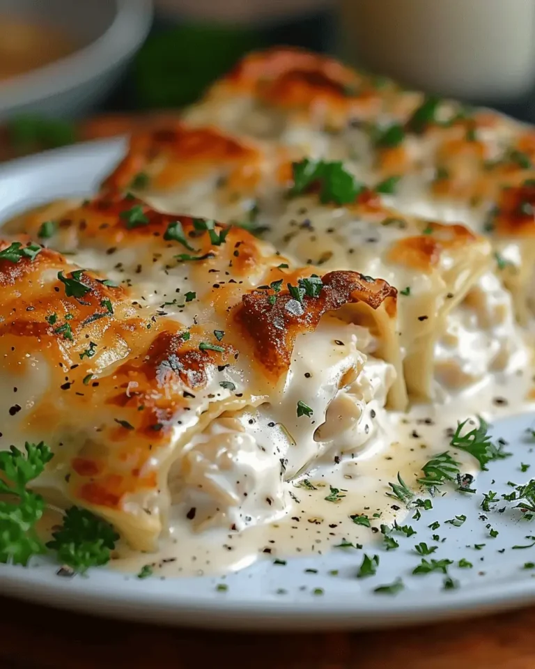 Chicken Alfredo Lasagna Rolls