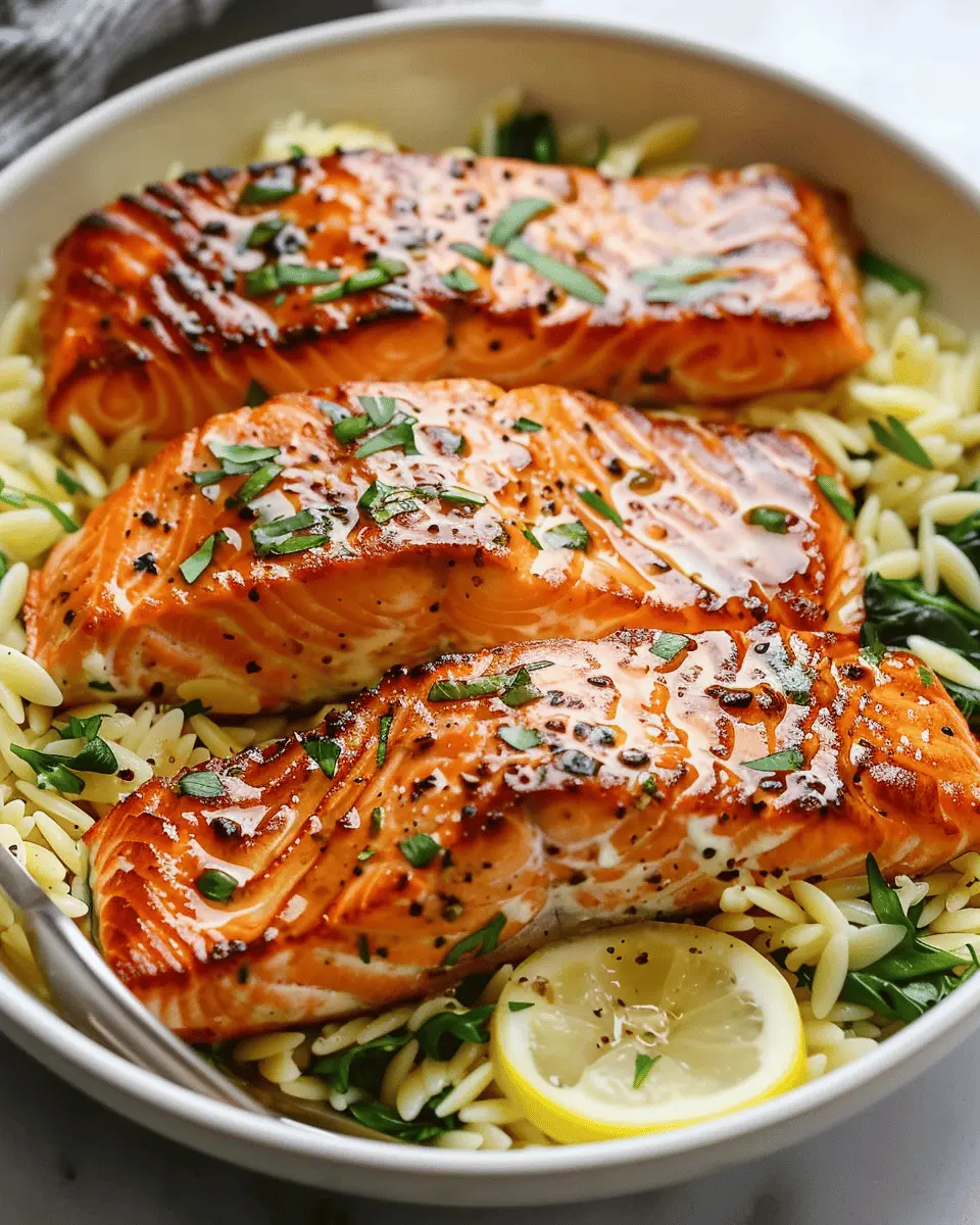 30-Minute Seared Salmon with Lemon Orzo for a Delightful Dinner
