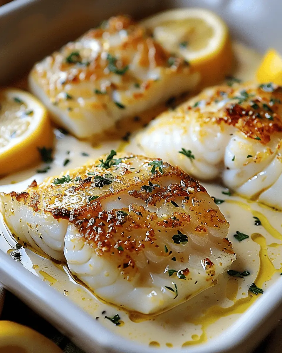 Baked Cod in Coconut Lemon Cream Sauce: A Flavorful Delight