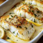 Baked Cod in Coconut Lemon Cream Sauce