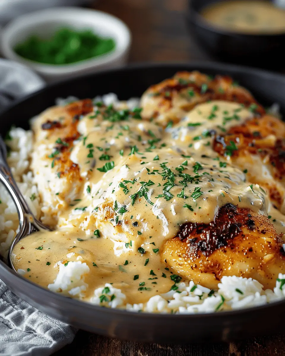 Creamy Smothered Chicken and Rice: Indulgent Comfort Food Recipe