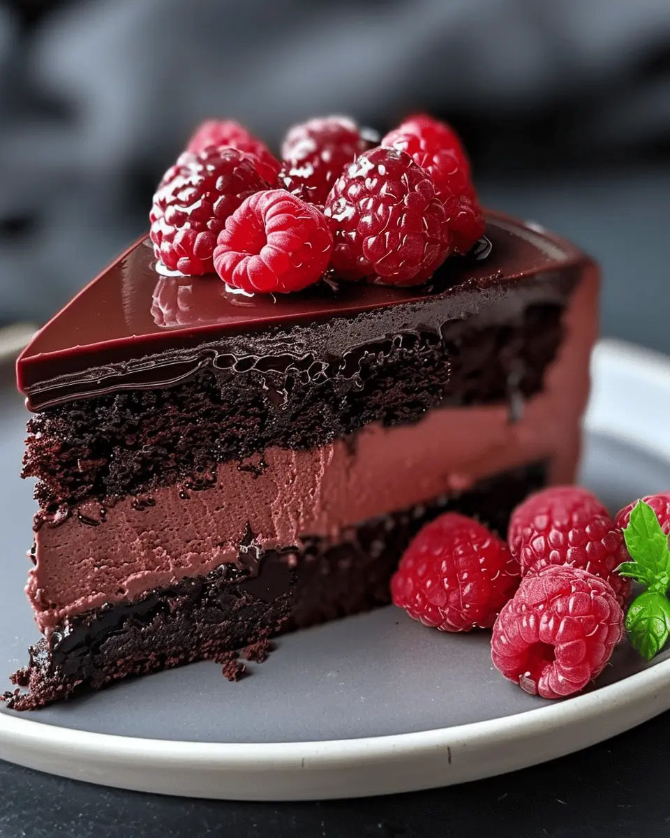 Dark Chocolate Raspberry Mousse Cake is a must-try for dessert lovers