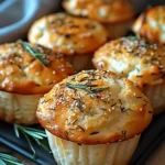 Easy Garlic Rosemary Focaccia Muffins
