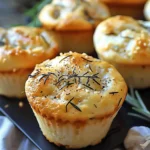Easy Garlic Rosemary Focaccia Muffins
