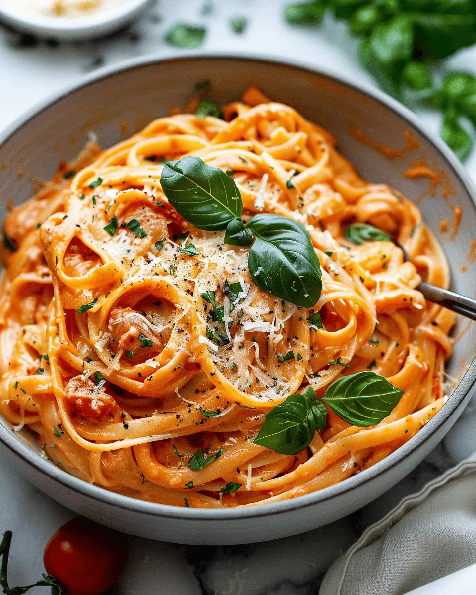 Easy One Pot Creamy Tomato Pasta with Turkey Bacon Delight