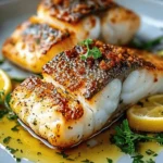 Lemon Garlic Butter Cod with Crispy Skin
