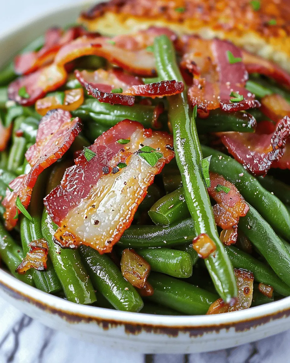 Quick & Easy Southern Turkey Bacon and Green Beans Delight