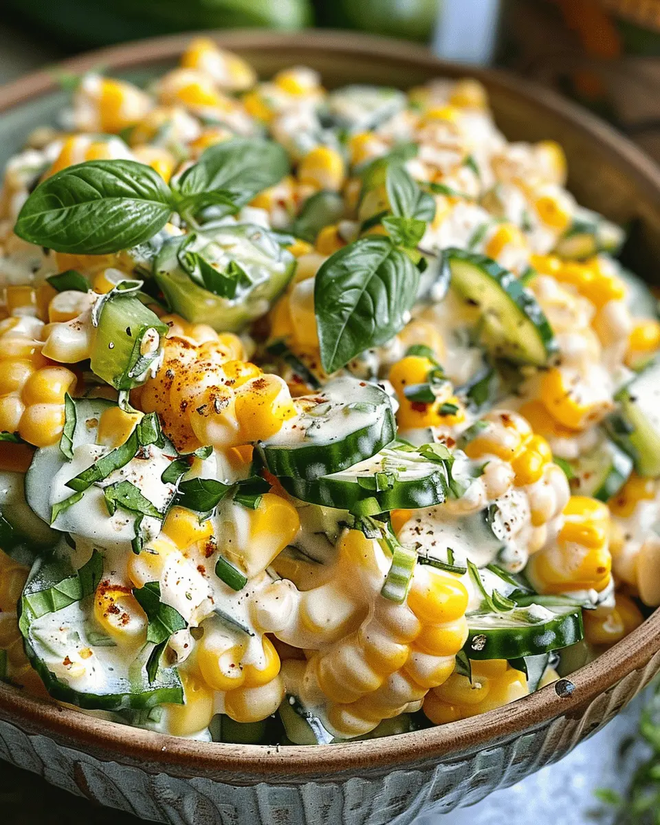 Street Corn Creamy Cucumber Salad with Delightful Turkey Bacon