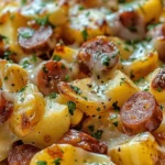 Cheesy Ranch Potatoes and Smoked Sausage