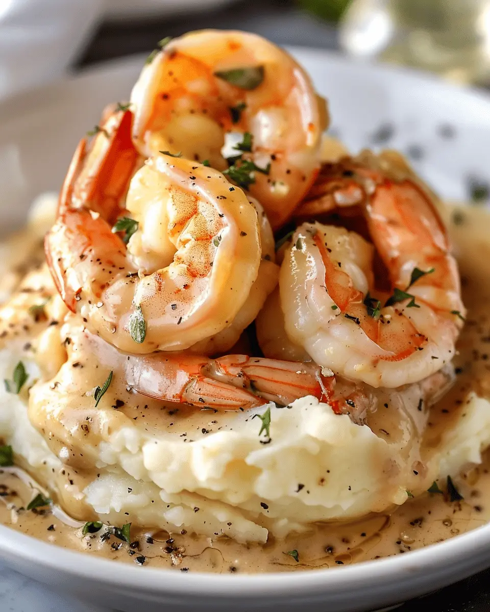 Creamy Garlic Shrimp: A Luxurious Comfort Food Classic Over Mashed Potatoes