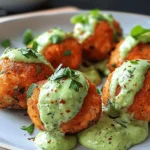 Salmon Balls with Creamy Avocado Sauce