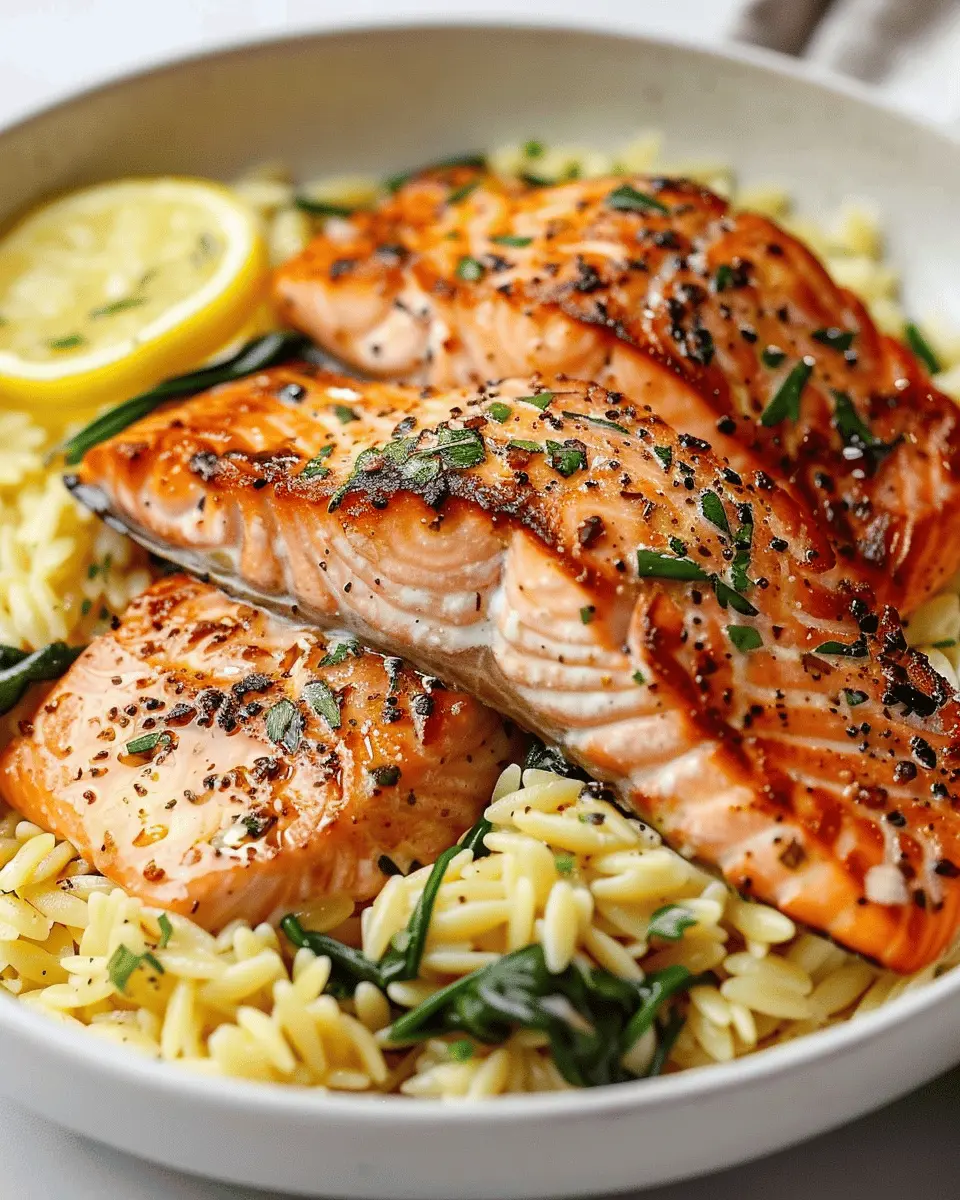 30-Minute Seared Salmon with Lemon Orzo: Quick and Delicious Dinner