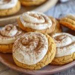 Soft Pumpkin Cookies with Cinnamon Frosting