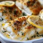 Baked Cod in Coconut Lemon Cream Sauce
