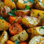 Garlic Herb Roasted Potatoes, Carrots, and Zucchini