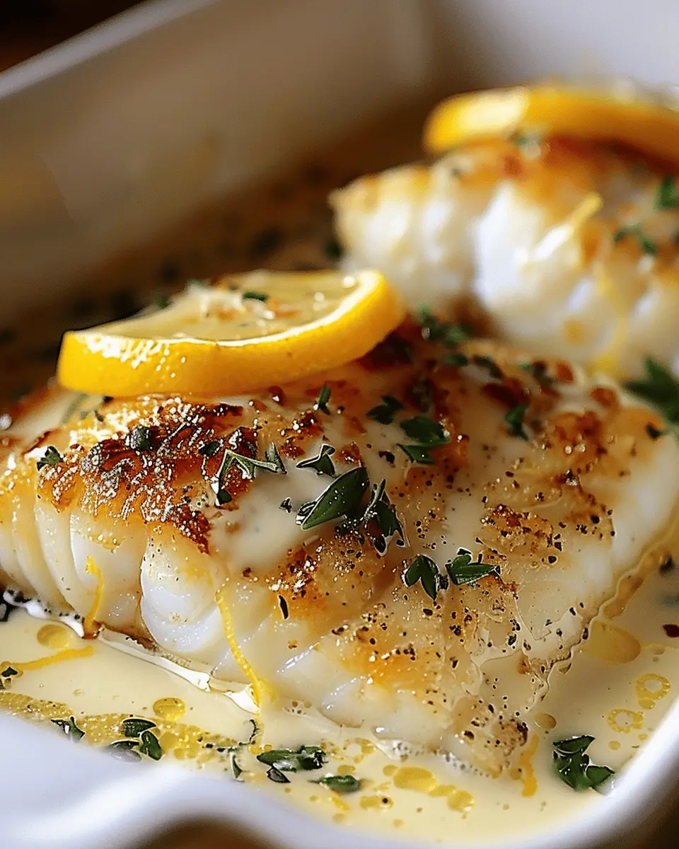 Baked Cod in Coconut Lemon Cream Sauce: A Light & Creamy Delight