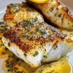 Delicious Lemon Garlic Butter Cod with Crispy Skin