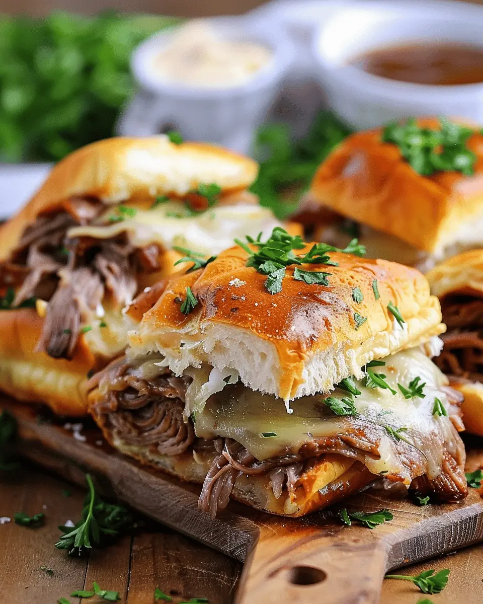 Easy French Dip Sliders: Juicy Turkey Bacon and Chicken Ham Delight
