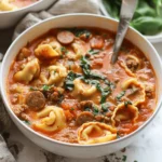 Crockpot Tortellini Soup with Sausage
