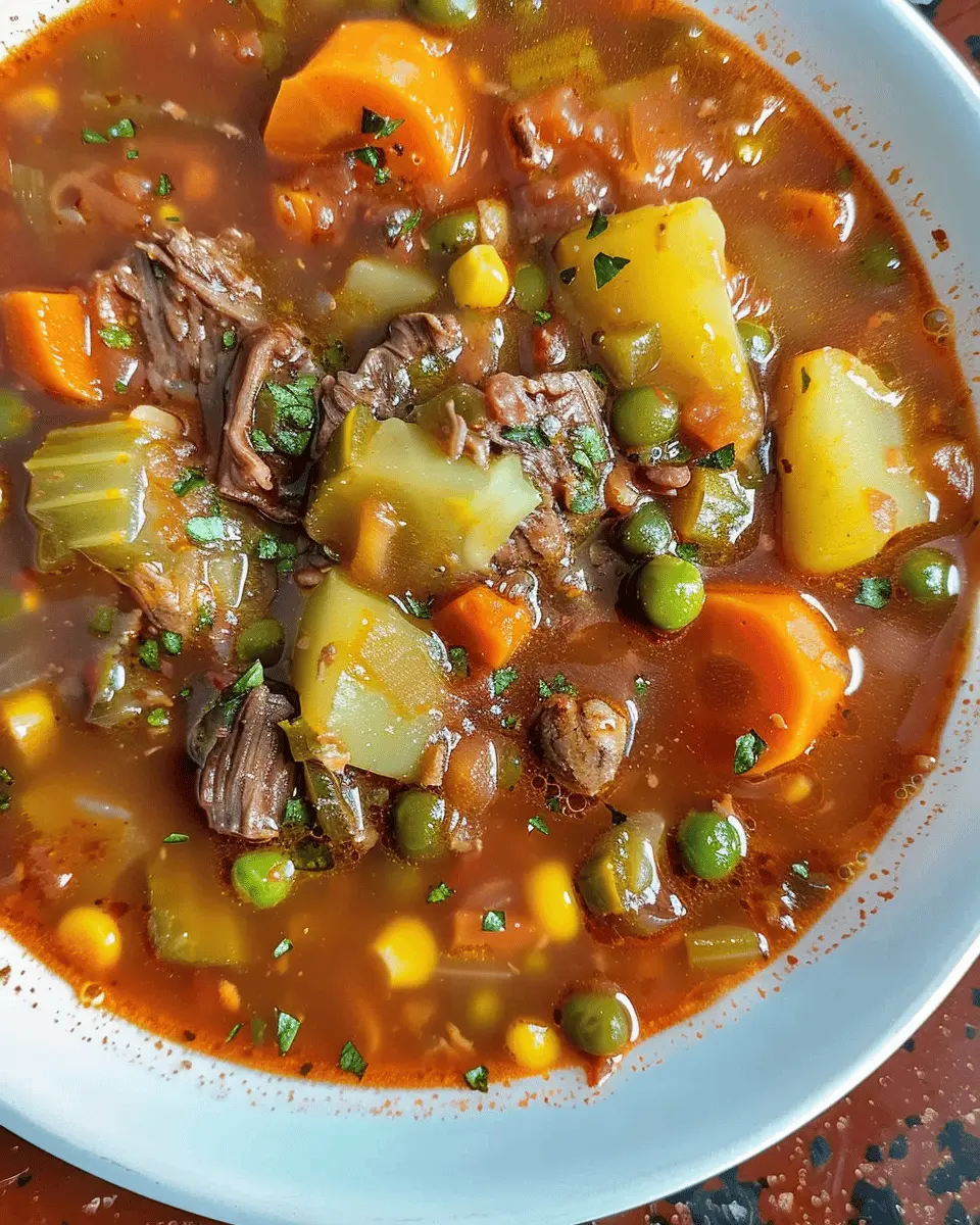 My Mom’s Old-Fashioned Vegetable Beef Soup: A Cozy Classic Recipe