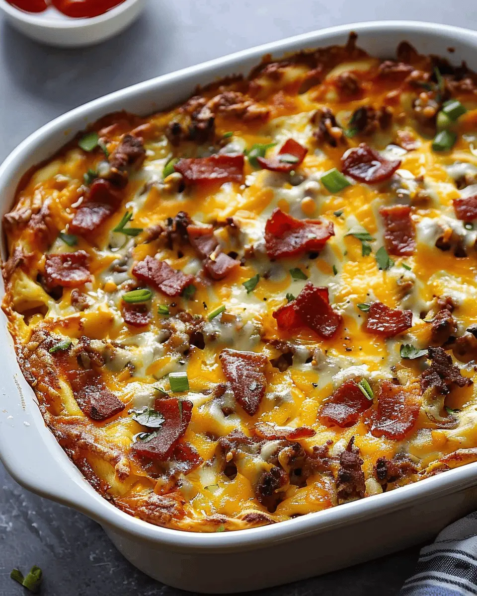 Crack Breakfast Casserole: Easy Recipe with Turkey Bacon and Chicken Ham