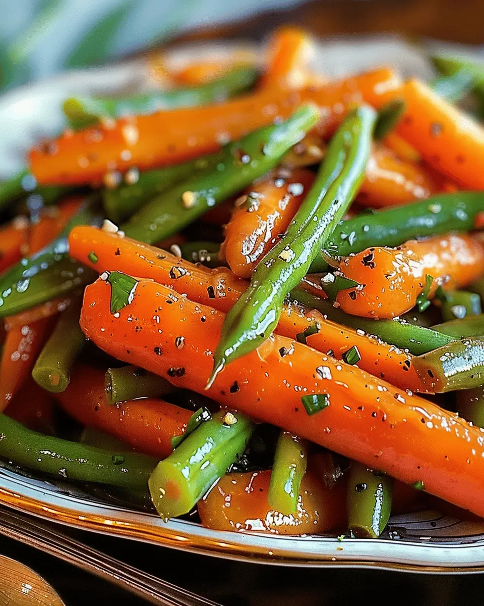 Honey Glazed Carrots Green Beans with Turkey Bacon Delight