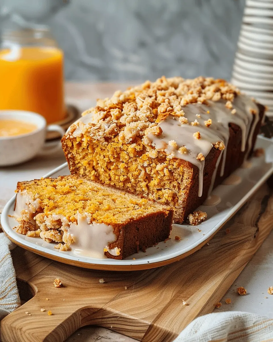 Florida Orange Juice Pumpkin Bread: Indulgent with Streusel & Glaze
