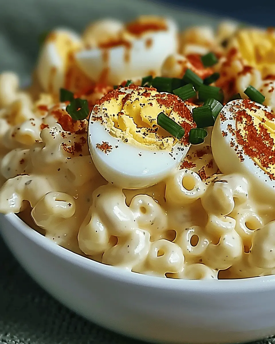 Deviled Egg Macaroni Salad with Turkey Bacon: A Creamy Delight