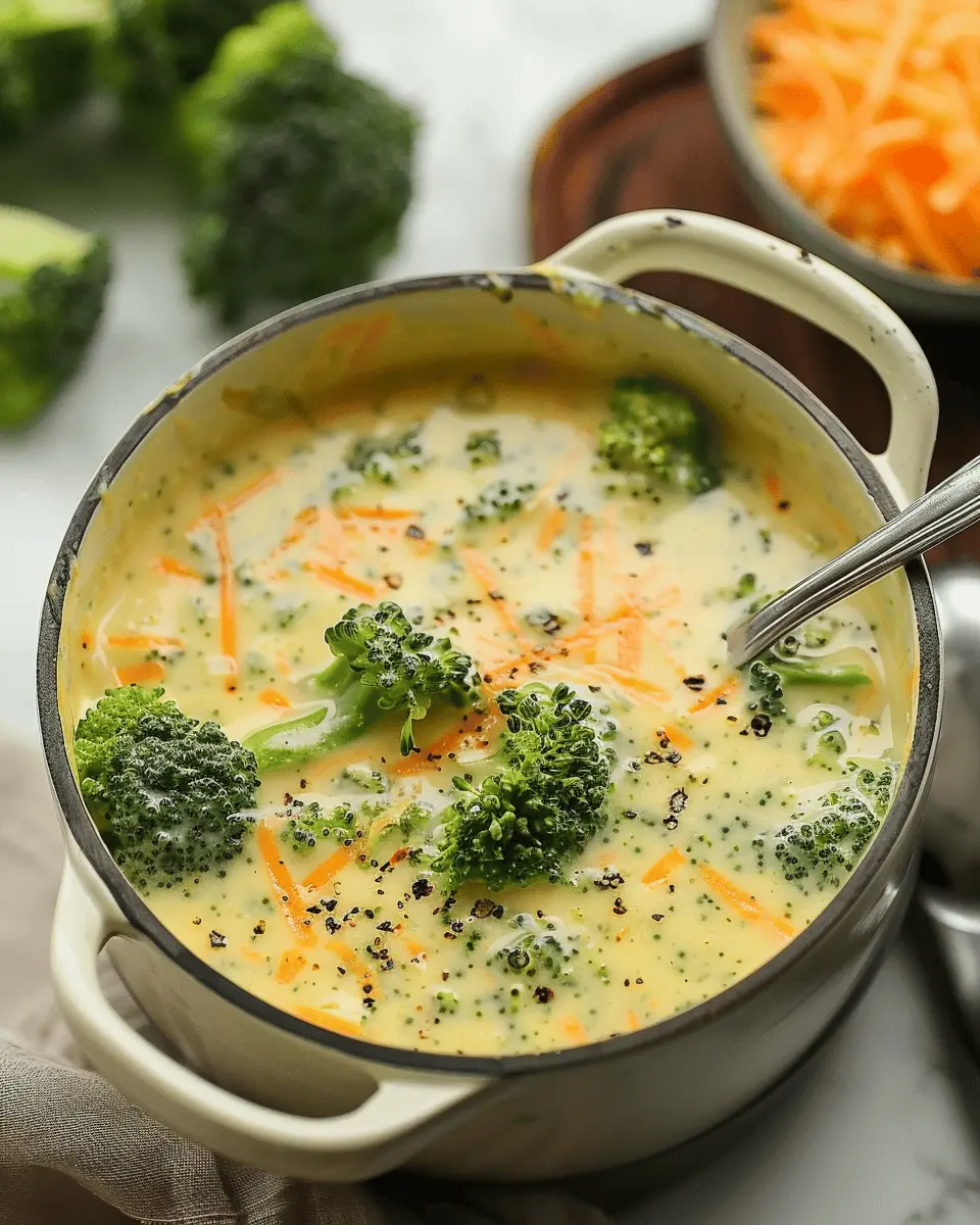 High Protein Broccoli Cheddar Soup with Turkey Bacon Delight