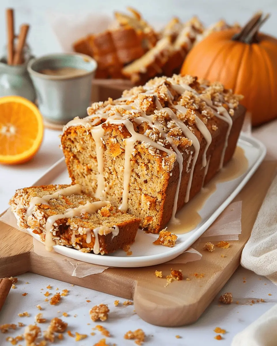 Florida Orange Juice Pumpkin Bread: Easy Recipe with Streusel and Glaze