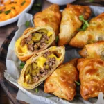 Cheeseburger and Grillo's Pickles® Eggroll