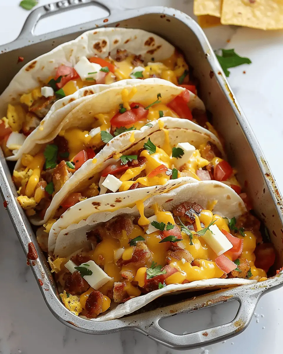 Tasty Baked Breakfast Tacos: Indulgent Turkey Bacon & Chicken Ham Delight