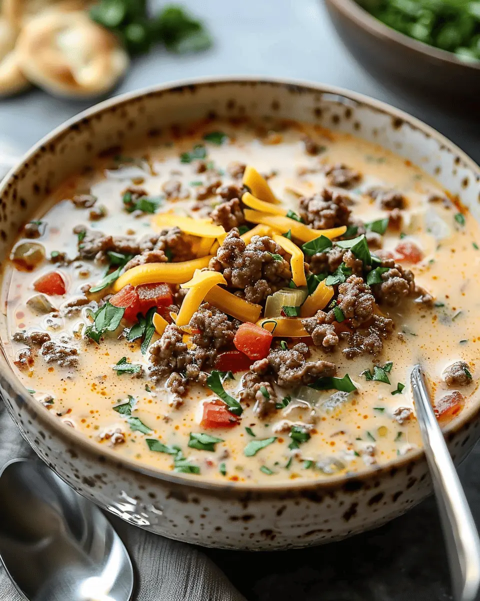 Easy Cheeseburger Soup: The Best Comfort Food with Turkey Bacon