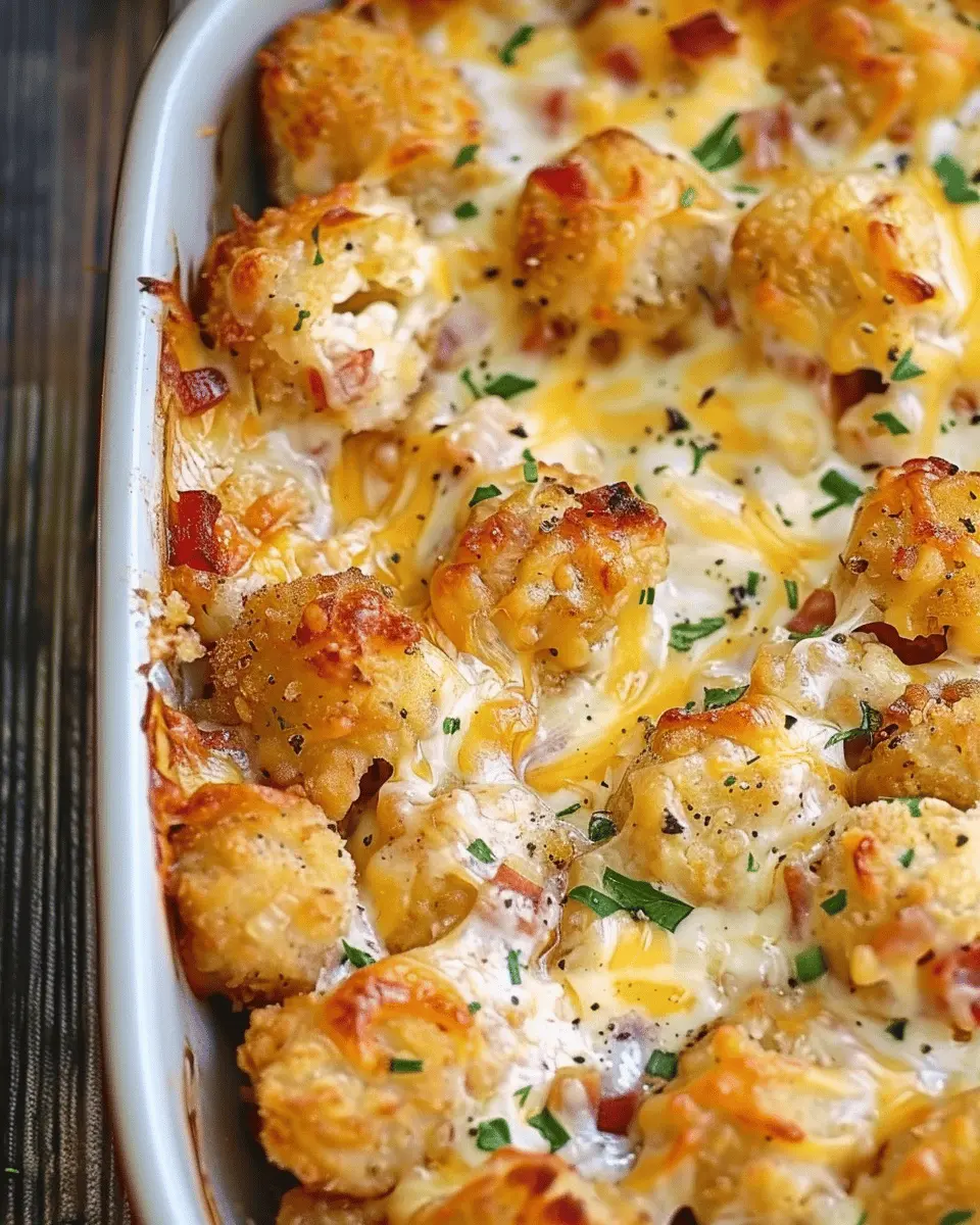Cracked Out Chicken Tater Tot Casserole with Turkey Bacon Delight