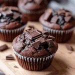 Moist chocolate muffins with oil & cocoa