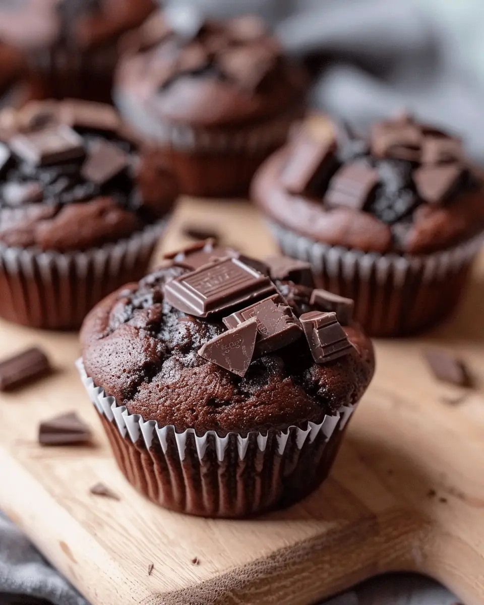 Moist chocolate muffins: Easy recipe with oil & cocoa for bliss