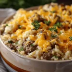 Cheesy Hamburger Rice Casserole