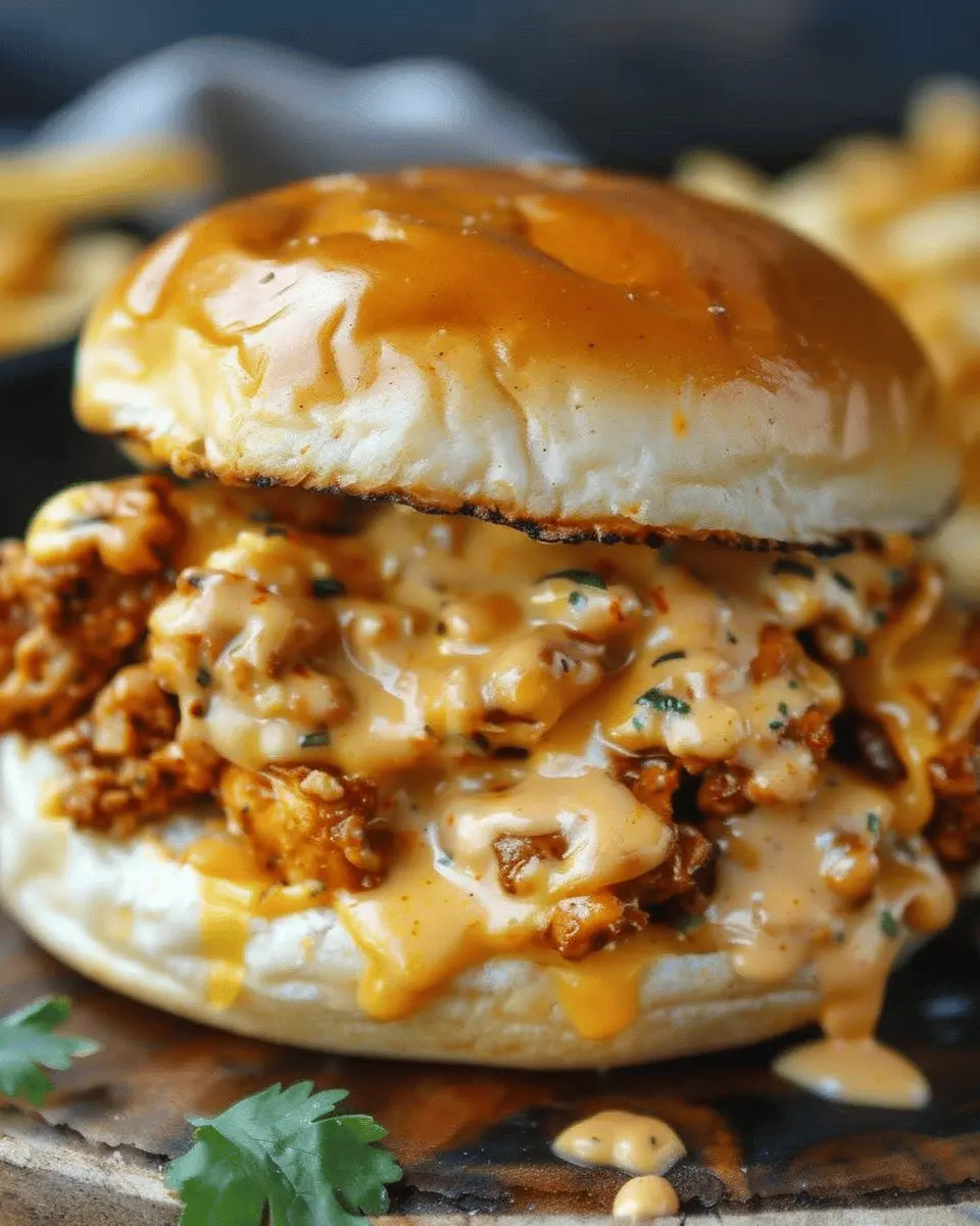 Cajun Chicken Sloppy Joes: Indulgent Flavor with Creamy Cheese Sauce